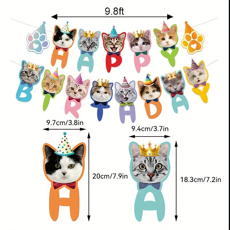 Cartoon Cat Party Decorations for Cat's Birthday Celebration