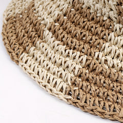 Crochet Bucket Hat Straw Sun Hat Breathable Travel Beach Hats