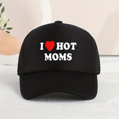 Kids Mesh Baseball Cap I Love My Hot Mom Print
