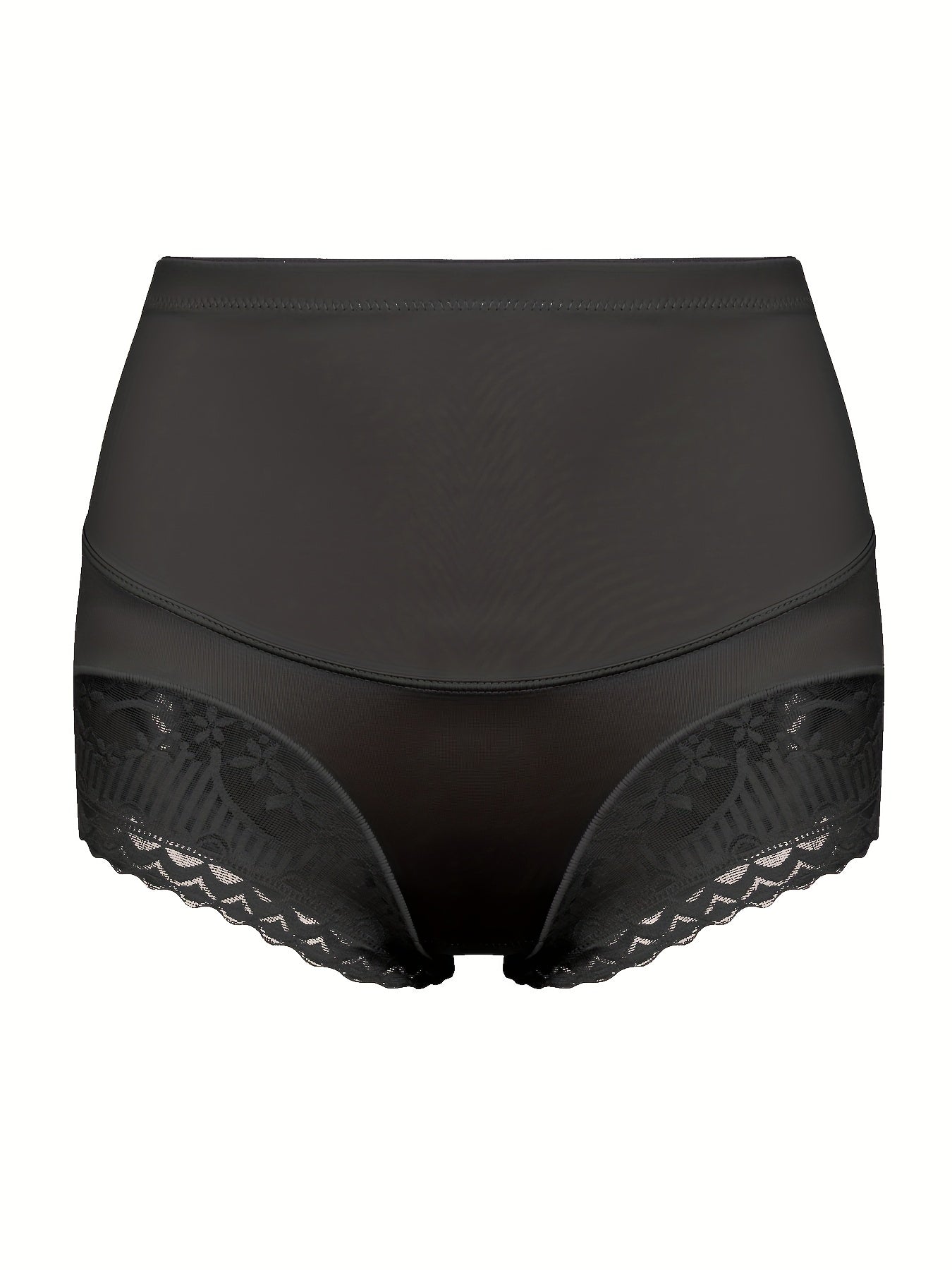 Contrast Lace Trim High Rise Tummy Control Shapewear Boy Shorts