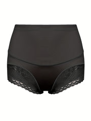 Contrast Lace Trim High Rise Tummy Control Shapewear Boy Shorts