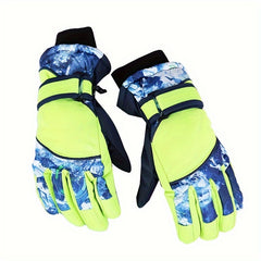 Kids Waterproof Split Finger Ski Gloves Warm Snow Gloves