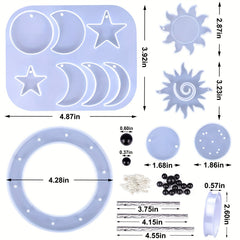Sun Moon Star Wind Chimes Silicone Molds Kit Epoxy Resin DIY Casting Mold
