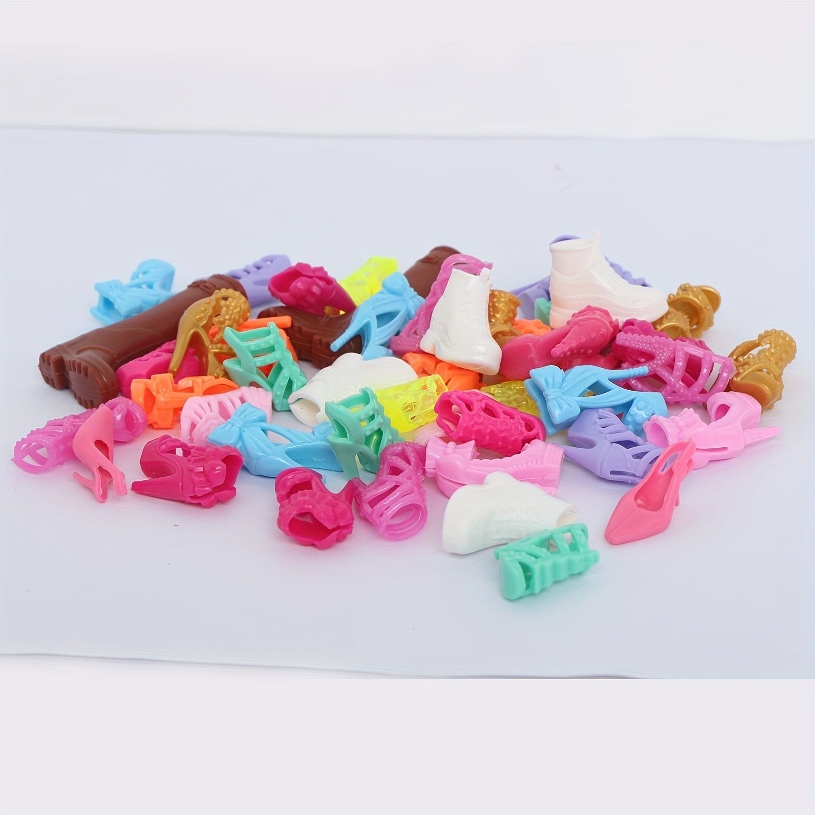 Doll Shoe Accessories Set - 7pcs/10pcs Colorful High Heels Sandals Flats Boots