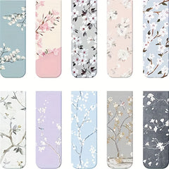 10pcs Magnetic Bookmarks Assorted Set For Students Reading Floral Style