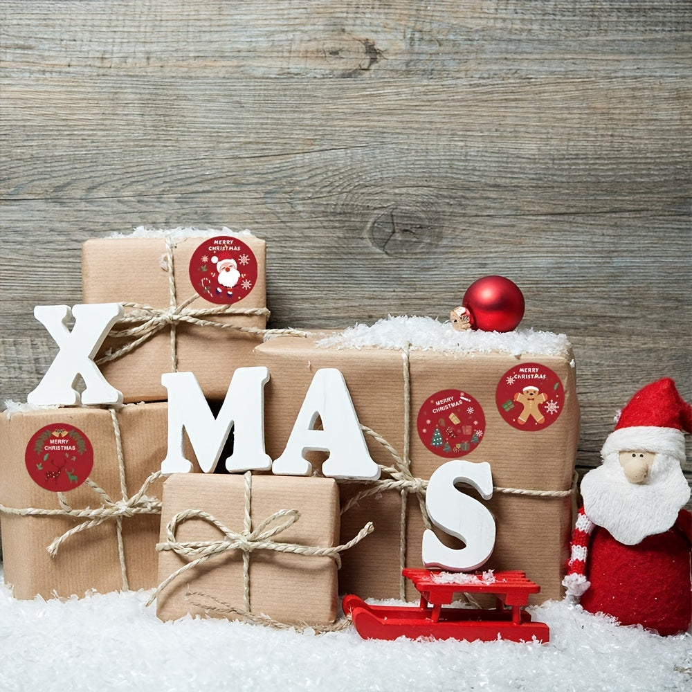 500 Merry Christmas Stickers Roll 2.54 cm Gift Sealing for Children