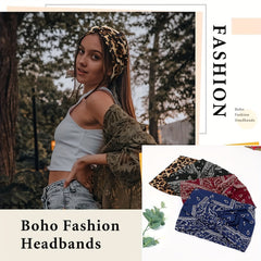 6pcs Floral Criss Cross Headbands for Women Girls