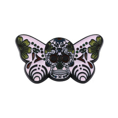 Men's Moth Skull Novelty Brooch