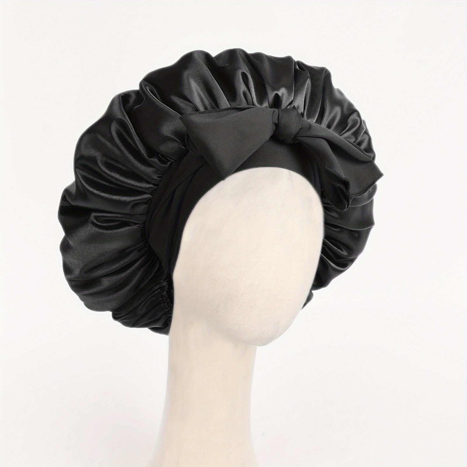 Adjustable Satin Silk Bonnet For Sleeping Hair with Tie Band