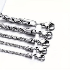Hip Hop Spiral Chain Necklace Stainless Steel Vintage Necklace For Men