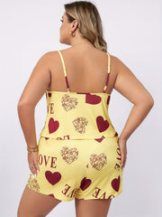 Heart Print Pajama Set