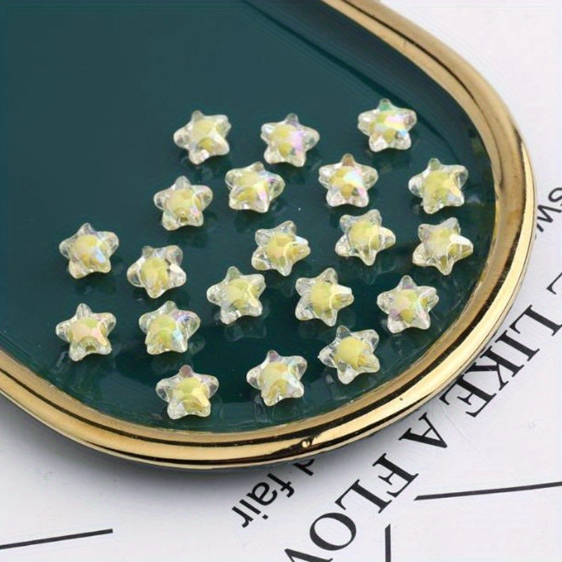 20pcs 12mm Plated Acrylic Star Inner Beads DIY Jewelry Accessories