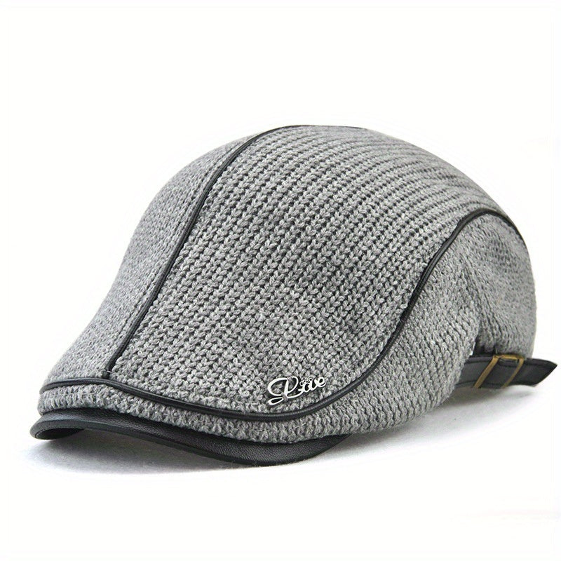 Autumn Winter Crochet Beret Buckle Hats For Men And Women