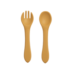 2pcs Baby Silicone BPA-Free Tableware Set with Spoon & Fork