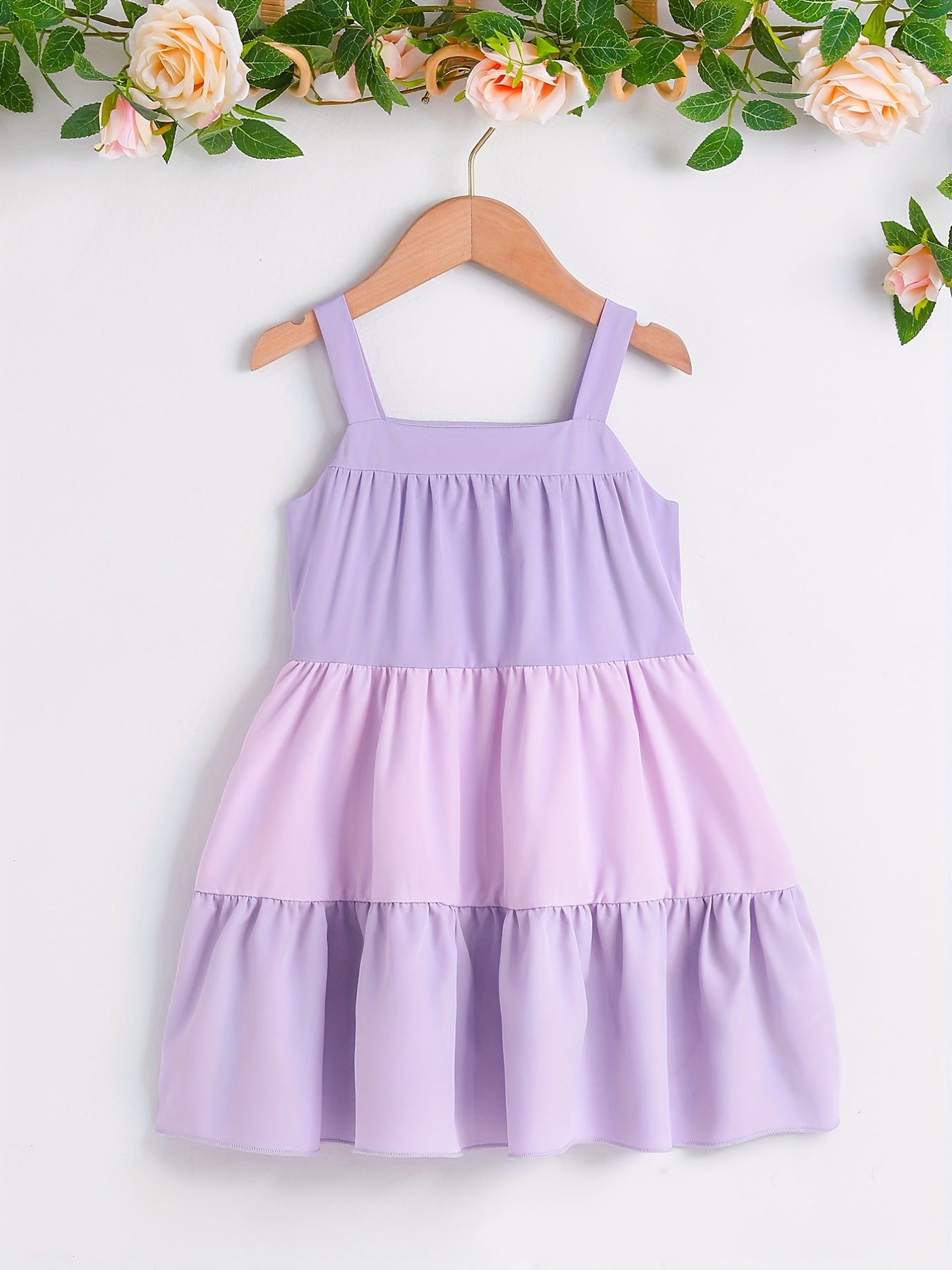 Girls' Colorblock Spaghetti Straps Cami Dress - Casual & Summer