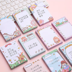 Girl Memo Pads Cartoon Message Paper