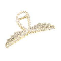 Rhinestone Flower Hair Claw Alloy Shark Claw Back Head Hair Clip