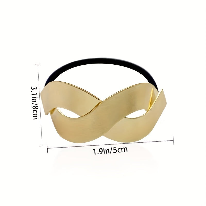 2 PCS Metal Hair Rope Twisted Metal Cross Hair Rope