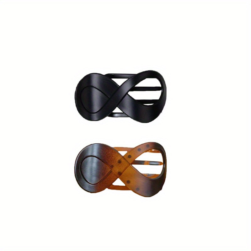 4pcs 8 Shaped Hair Clip Large Duck Billed Clip Frosted Ponytail Bun Holder