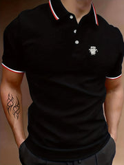 Men's Mummy Panda Graphic Polo Shirt Breathable Button Up Short Sleeve