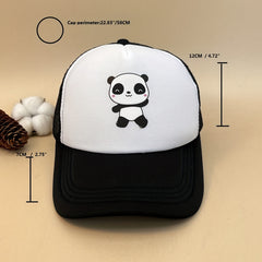 Panda Print Trucker Hat Mesh Baseball Cap Sun Shade Dad Hat