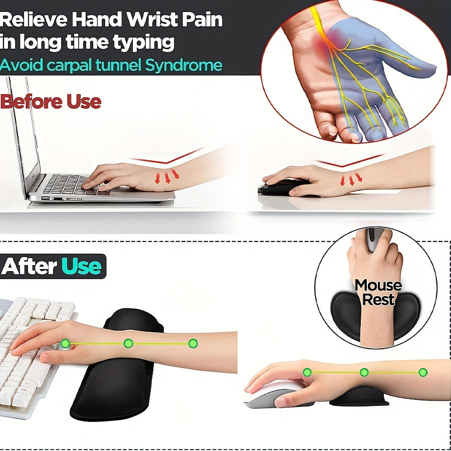 Memory Foam Keyboard & Mouse Wrist Rest Support Pad