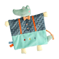 Soothing Towel Toy & Beanie Fabric Baby Blanket with Bell