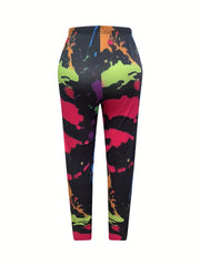  Splash Painting Print High Rise Skinny Trousers