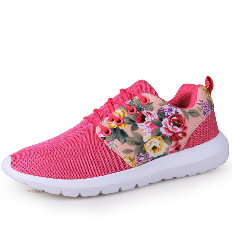 Floral Print Running Shoes Soft Sole Sneakers Comfortable Fashionable