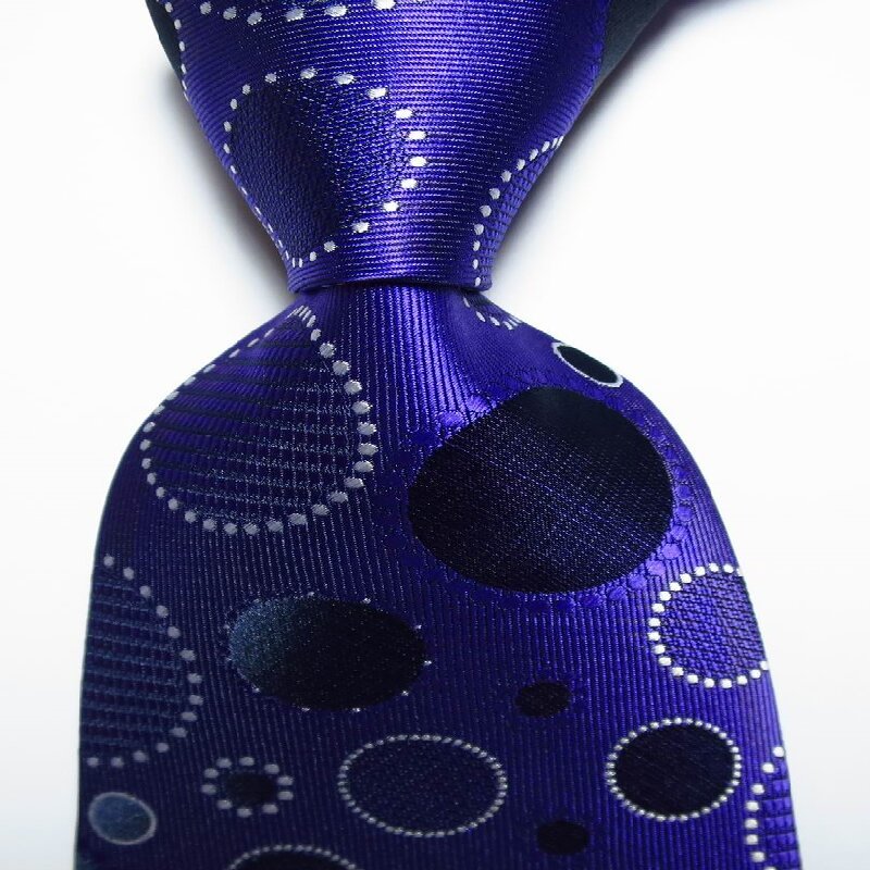 Men's Classic Printed Dot Tie Brown Purple Flower Business Wedding Tie