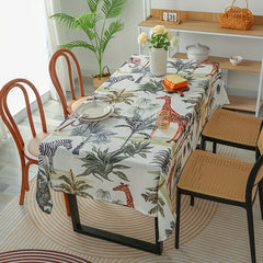 Tropical Prairie Animal Printed Tablecloth - Waterproof & Washable