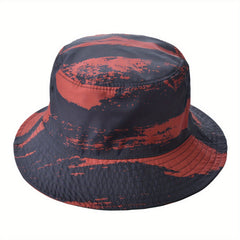 Tie Dye Print Sun Hat Unisex Drawstring Bucket Hats Lightweight Rain Hat