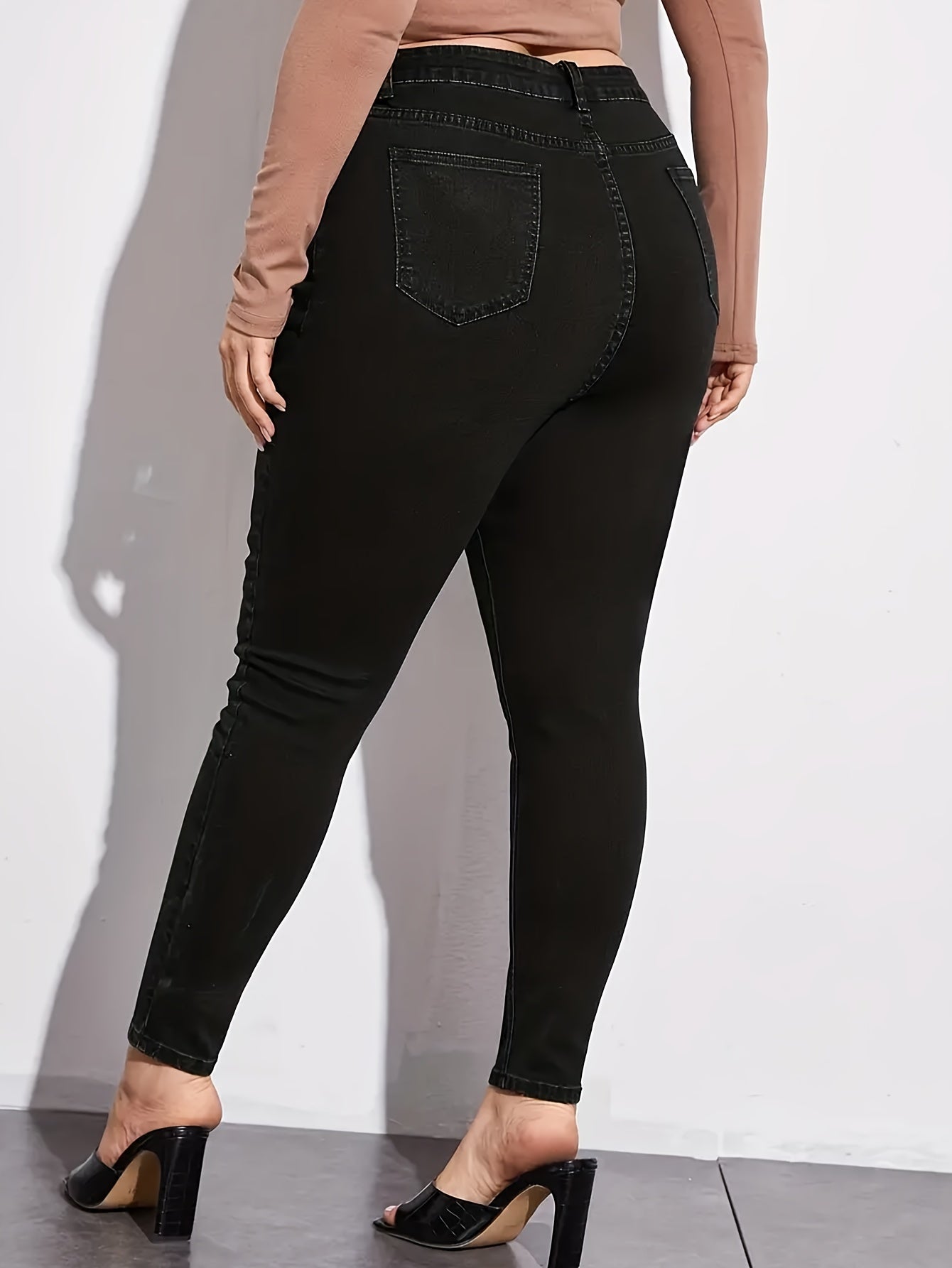  High Rise Skinny Jeans with Button Fly