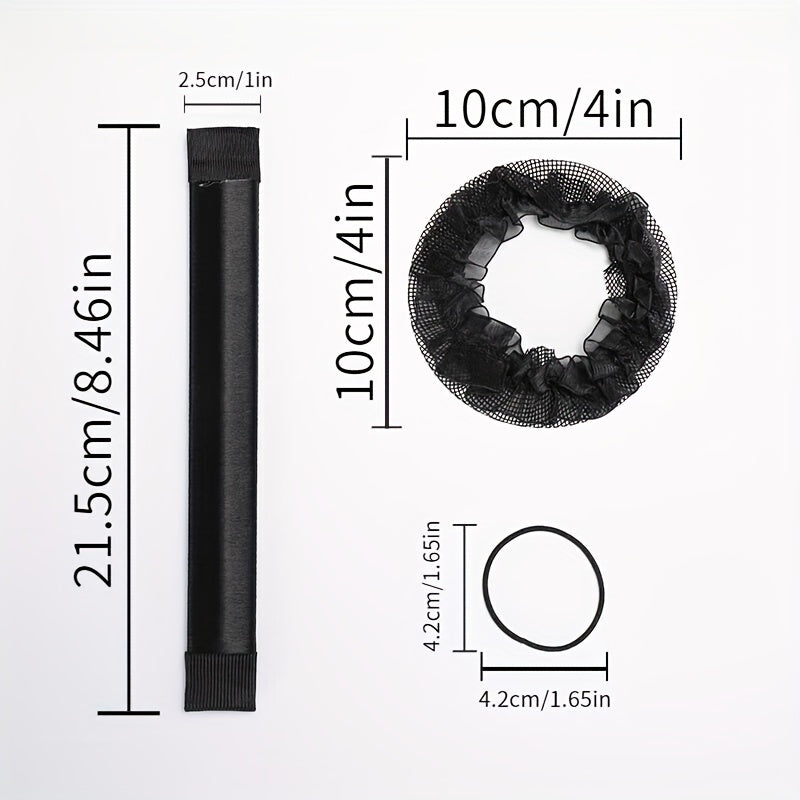 2pcs Elastic Hairnet for Ballet Dance with Hair Ties and Bun Maker
