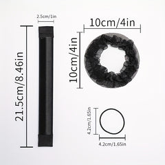 2pcs Elastic Hairnet for Ballet Dance with Hair Ties and Bun Maker
