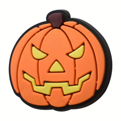 17pcs Halloween Pumpkin Shoe Charms for Clogs Sandals PVC Shoe Decorations