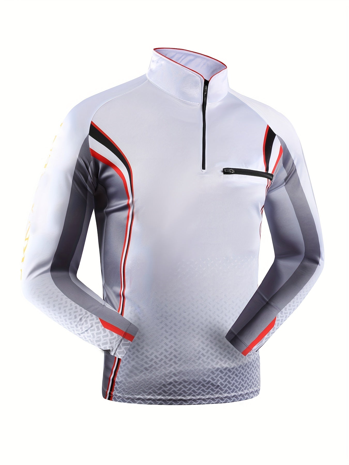 Men's UPF 50 Sun Protection Shirt Zip Up Rash Guard Long Sleeve