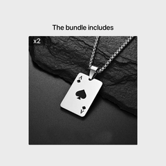 Hip Hop Ace Poker Spades Pendant Chain Necklace
