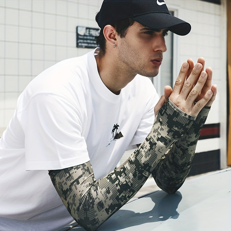 Camouflage Arm Sleeves Sun UV Protection for Cycling Fishing Running