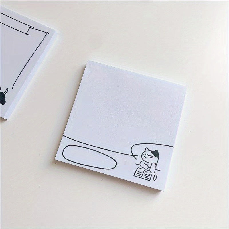 Cartoon Cat Dialog Box Non adhesive Note Paper 50 Sheets Message Book