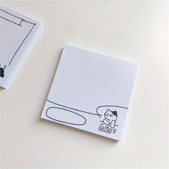 Cartoon Cat Dialog Box Non adhesive Note Paper 50 Sheets Message Book