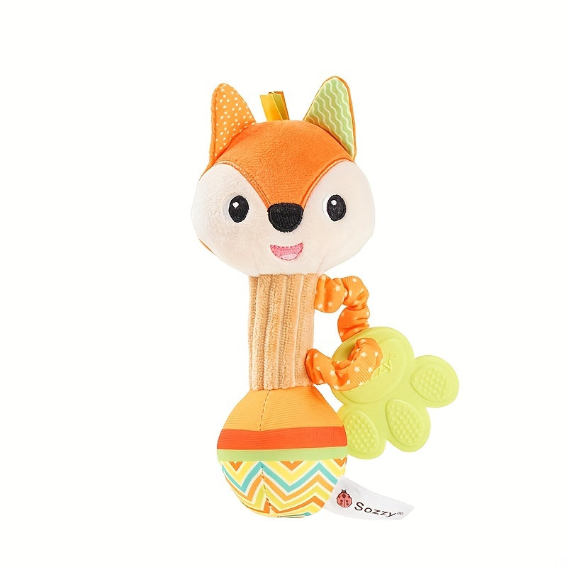 Baby Soft Plush Rattle Squeaker Sticks for Toddlers