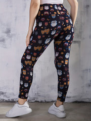  Owl Print High Rise Leggings