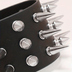 Men's Rivets Spikes Decor Bracelet Gothic Punk PU Leather Bracelet