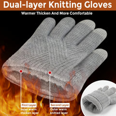 Women's Winter Touchscreen Stretch Thermal Magic Gloves Warm Wool Knitted