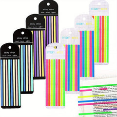 Highlighter Tape 8 Sets Page Marking Label Transparent Fluorescent Note