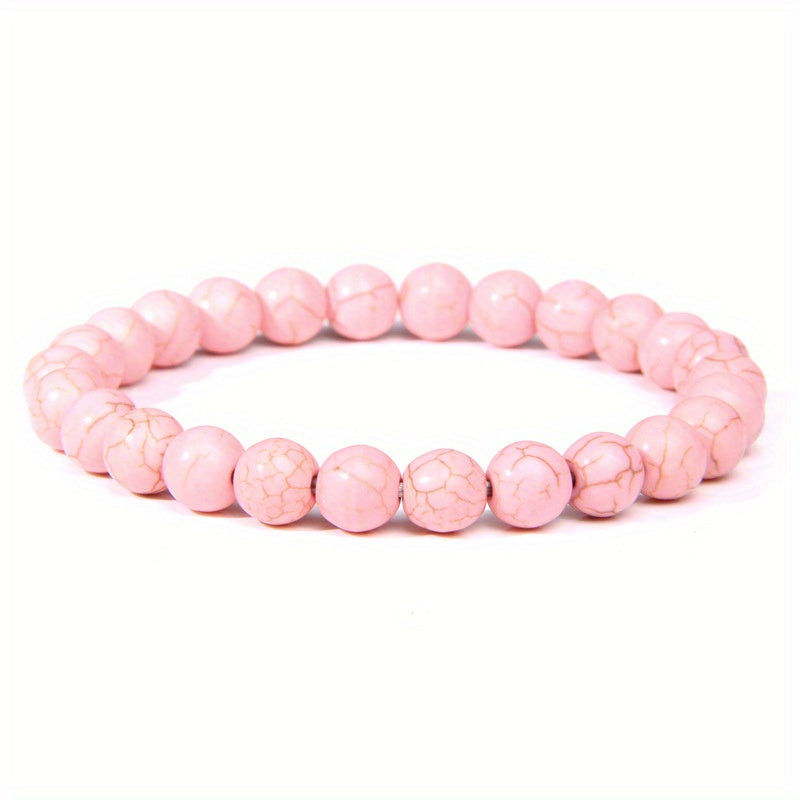 Natural Rose Quartz Beaded Bracelet - Fashionable Unisex Style