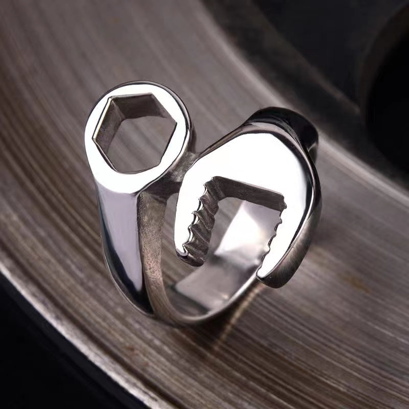 Men's 3 Colors Wrench Spanner Ring Silver Golden
