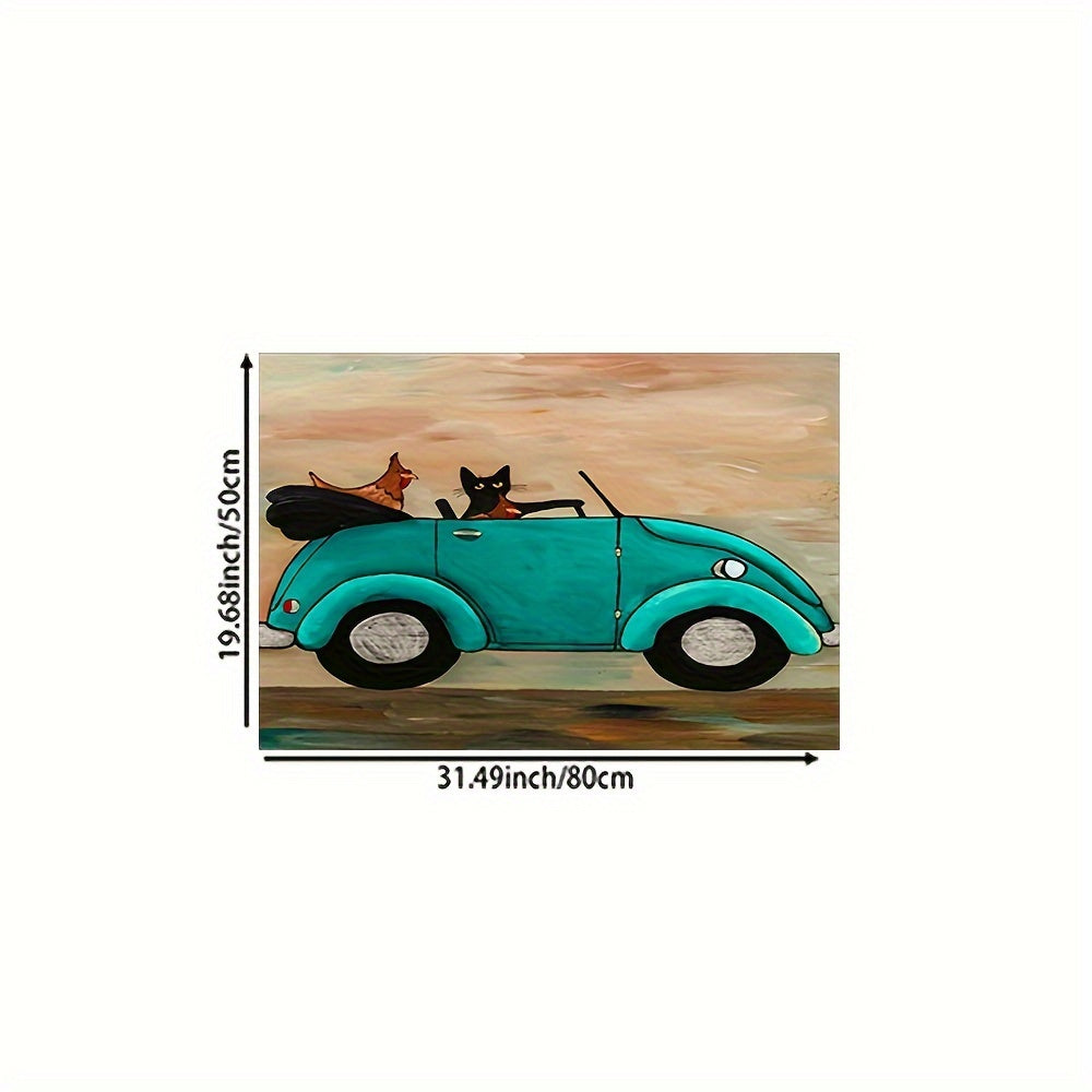 Cartoon Car Pattern Rug Machine Washable Floor Mat for Living Room