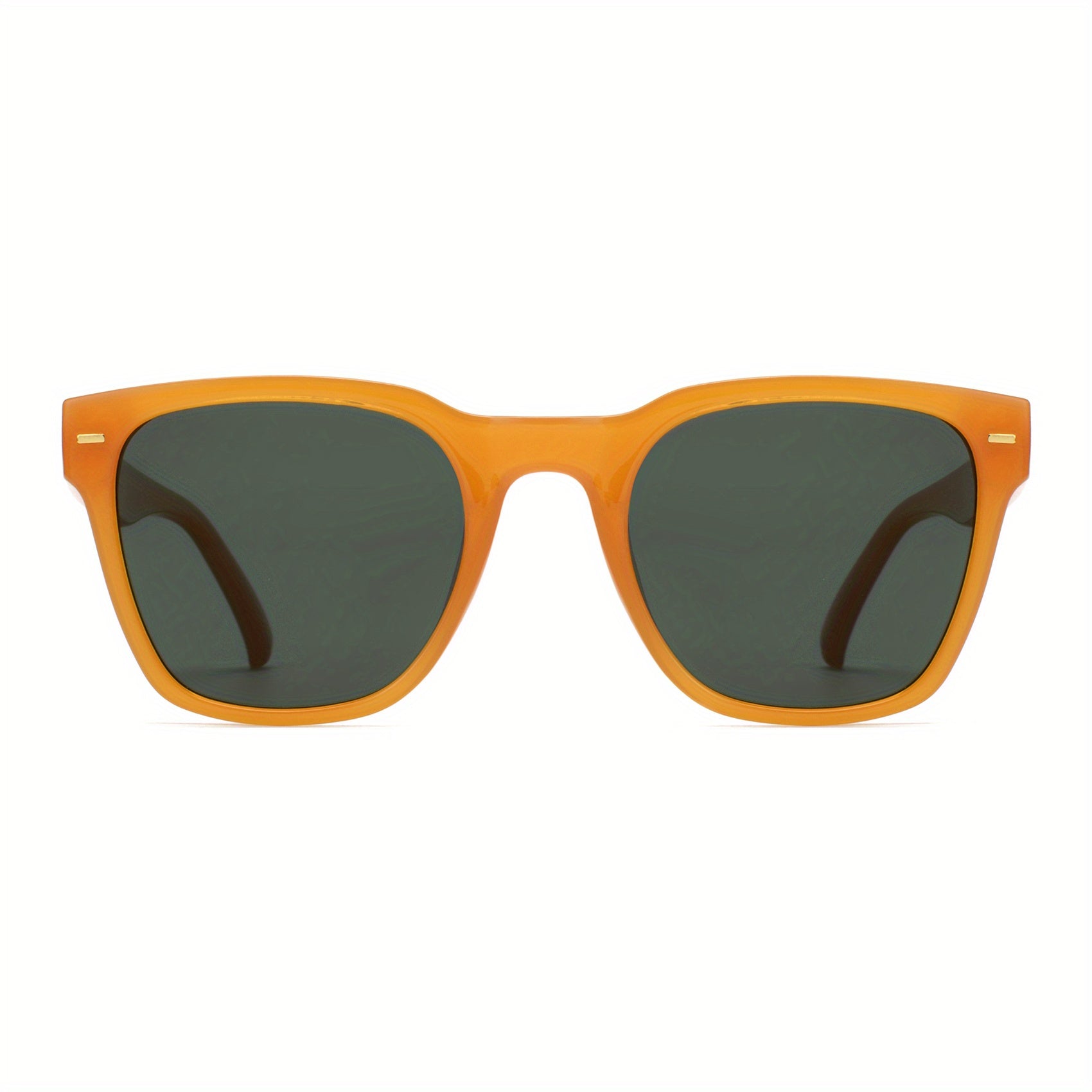 OUWEN Small Square Polarized Sunglasses Men Retro Sun Glasses UV400 Orange